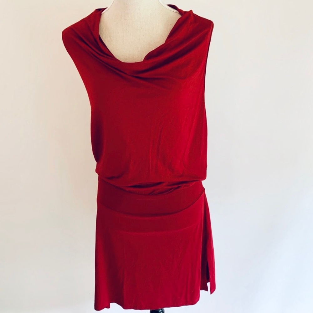 Trina Turk Red Drop Waist Racerback Dress sz S NEW